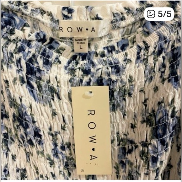 ROWA Smocked Bodice A-Line Floral Print Sun Dress - Picture 5 of 5